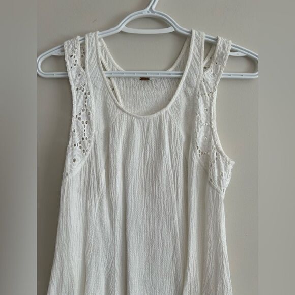 Free People White Sleeveless Mini Dress Lace - Picture 2 of 7